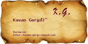 Kavas Gergő névjegykártya